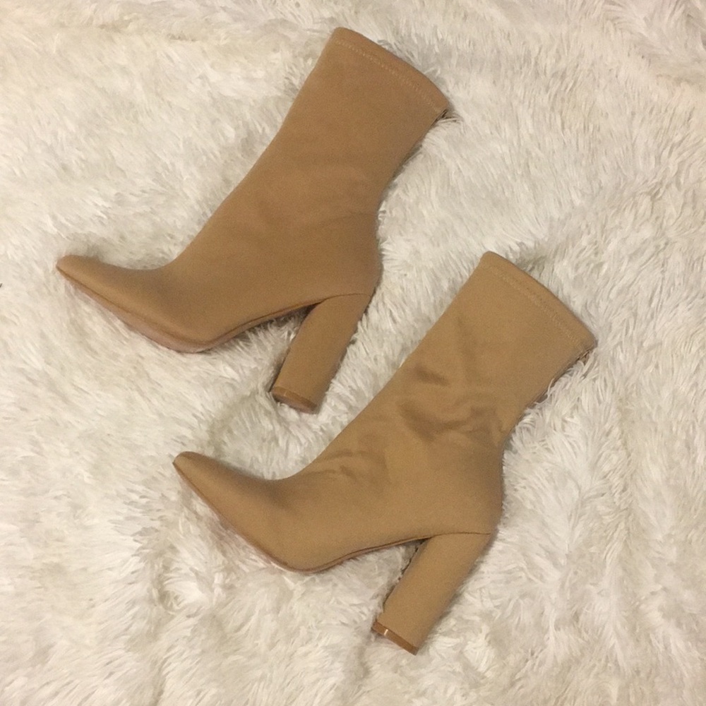 Nude Heeled Booties